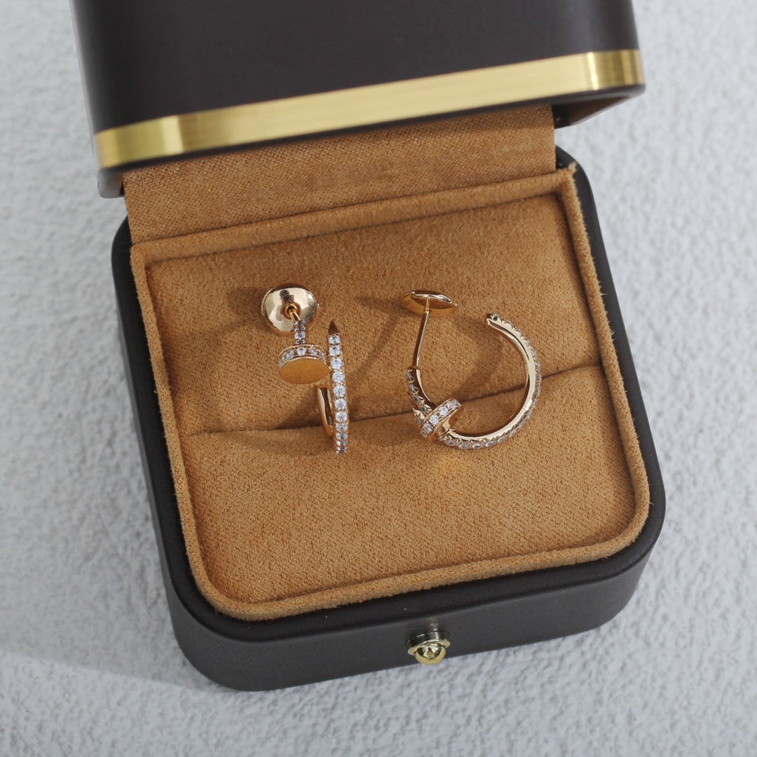 [⭐Novea]JUSTE EARRINGS 12.75MM PINK GOLD DIAMOND