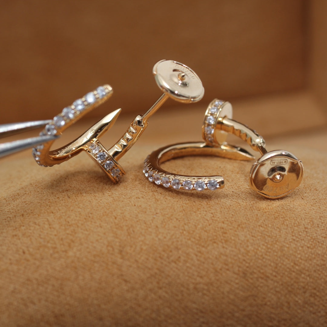 [⭐Novea]JUSTE EARRINGS 12.75MM PINK GOLD DIAMOND