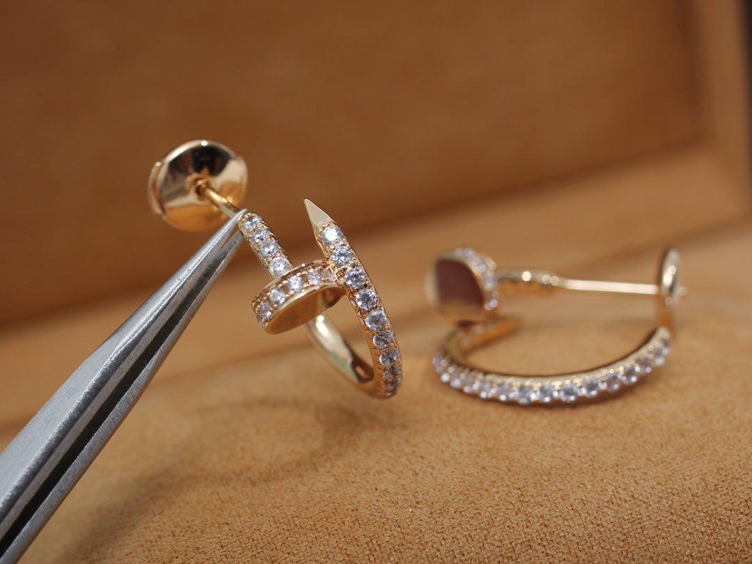 [⭐Novea]JUSTE EARRINGS 12.75MM PINK GOLD DIAMOND