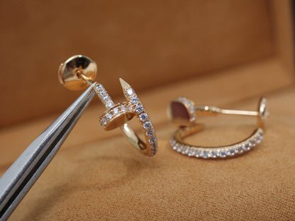 [⭐Novea]JUSTE EARRINGS 12.75MM PINK GOLD DIAMOND