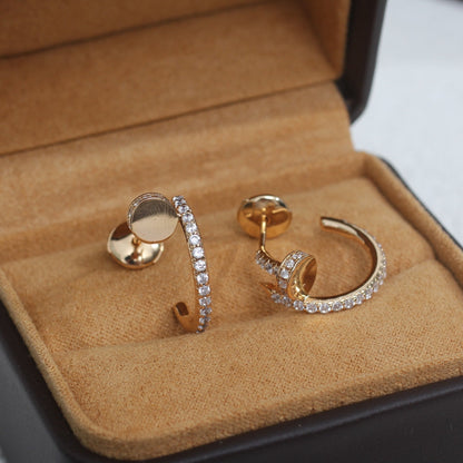 [⭐Novea]JUSTE EARRINGS 12.75MM PINK GOLD DIAMOND