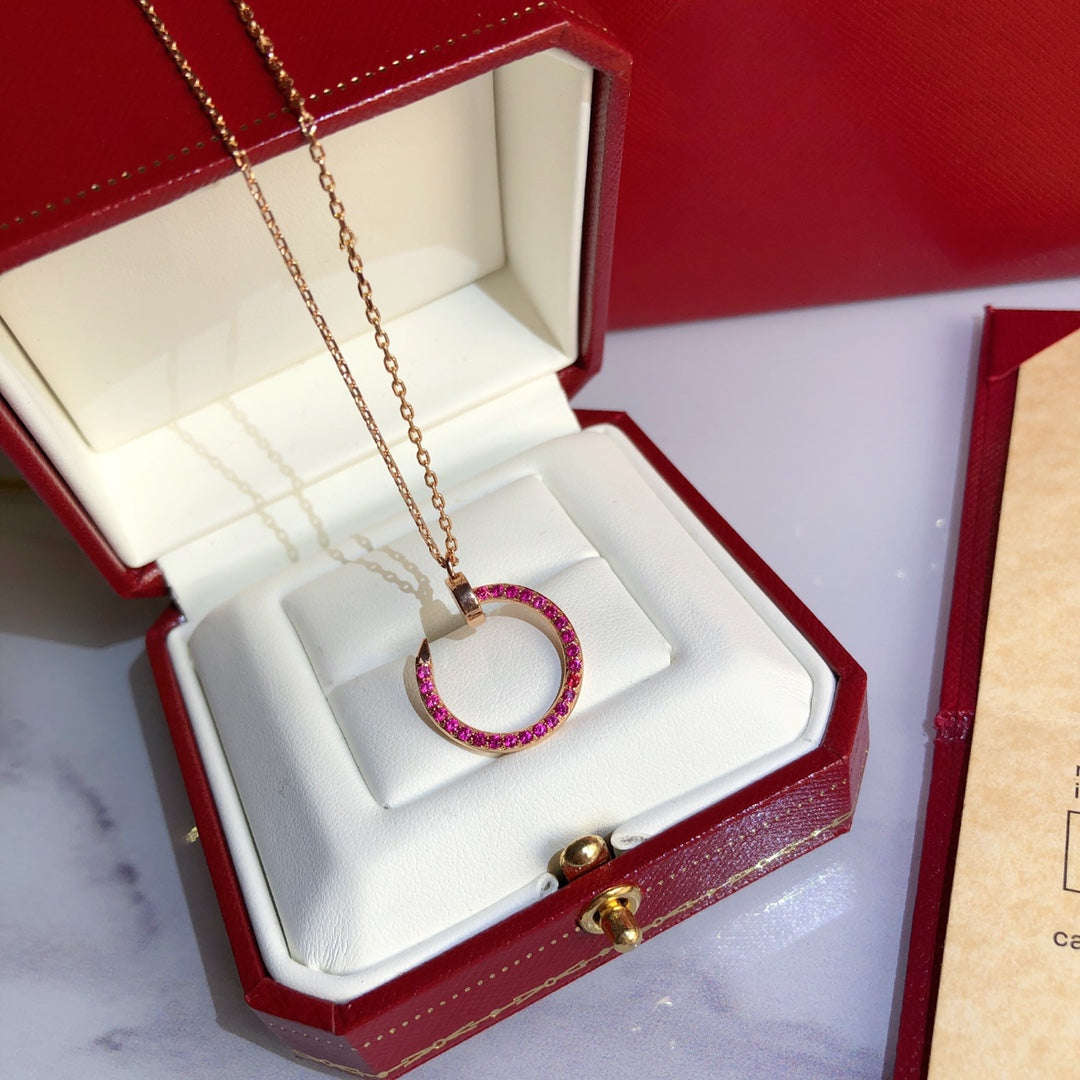 [⭐Novea]JUSTE NECKLACE GOLD RED DIAMONDS