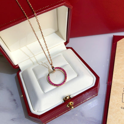 [⭐Novea]JUSTE NECKLACE GOLD RED DIAMONDS