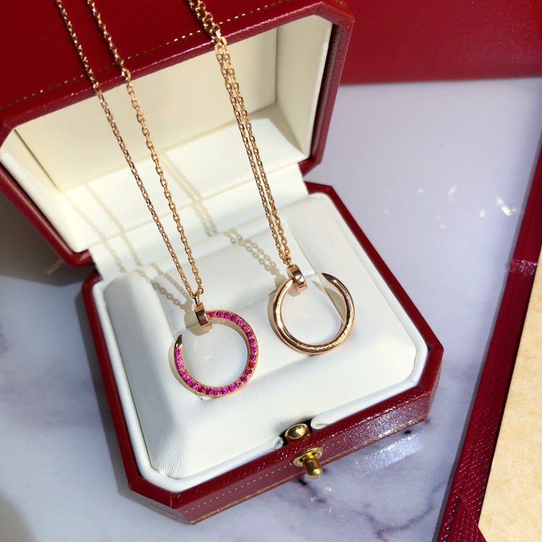 [⭐Novea]JUSTE NECKLACE GOLD RED DIAMONDS