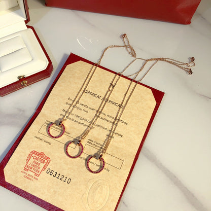 [⭐Novea]JUSTE NECKLACE GOLD RED DIAMONDS