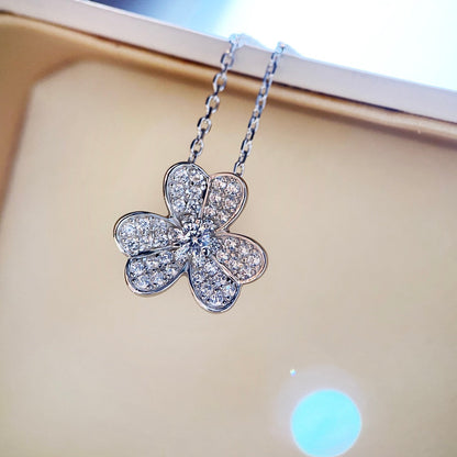 [⭐Novea]CLOVER DIAMOND NECKLACE SILVER