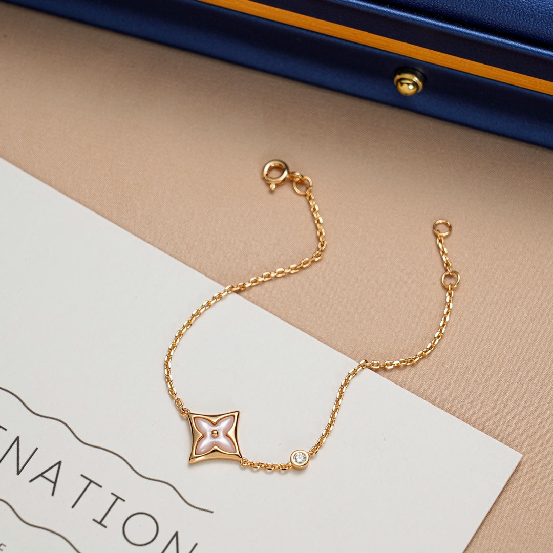 [⭐Novea]STAR 1 DIAMOND PINK GOLD BRACELET