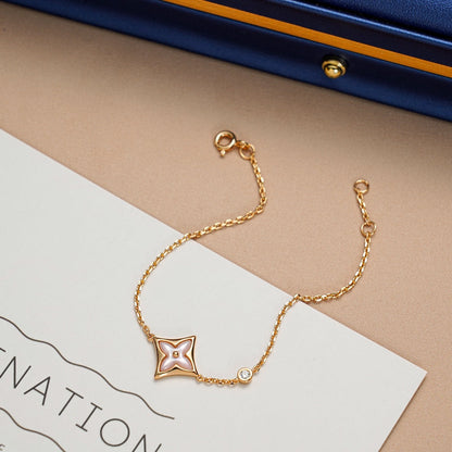 [⭐Novea]STAR 1 DIAMOND PINK GOLD BRACELET