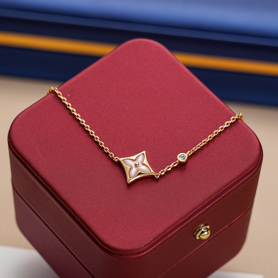 [⭐Novea]STAR 1 DIAMOND PINK GOLD BRACELET