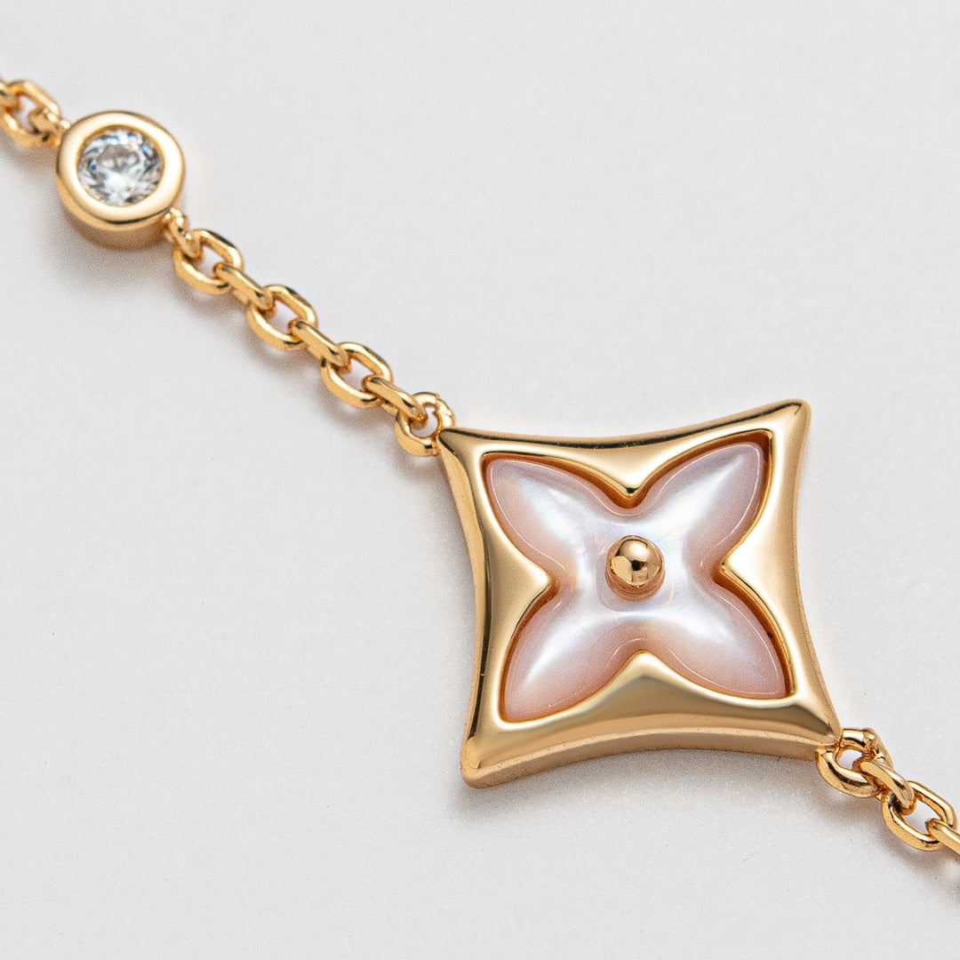 [⭐Novea]STAR 1 DIAMOND PINK GOLD BRACELET