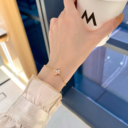 [⭐Novea]STAR 1 DIAMOND PINK GOLD BRACELET