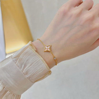 [⭐Novea]STAR 1 DIAMOND PINK GOLD BRACELET