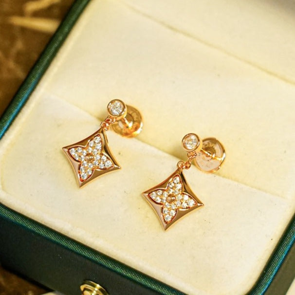 [⭐Novea]STAR DIAMONDS EARRINGS GOLD