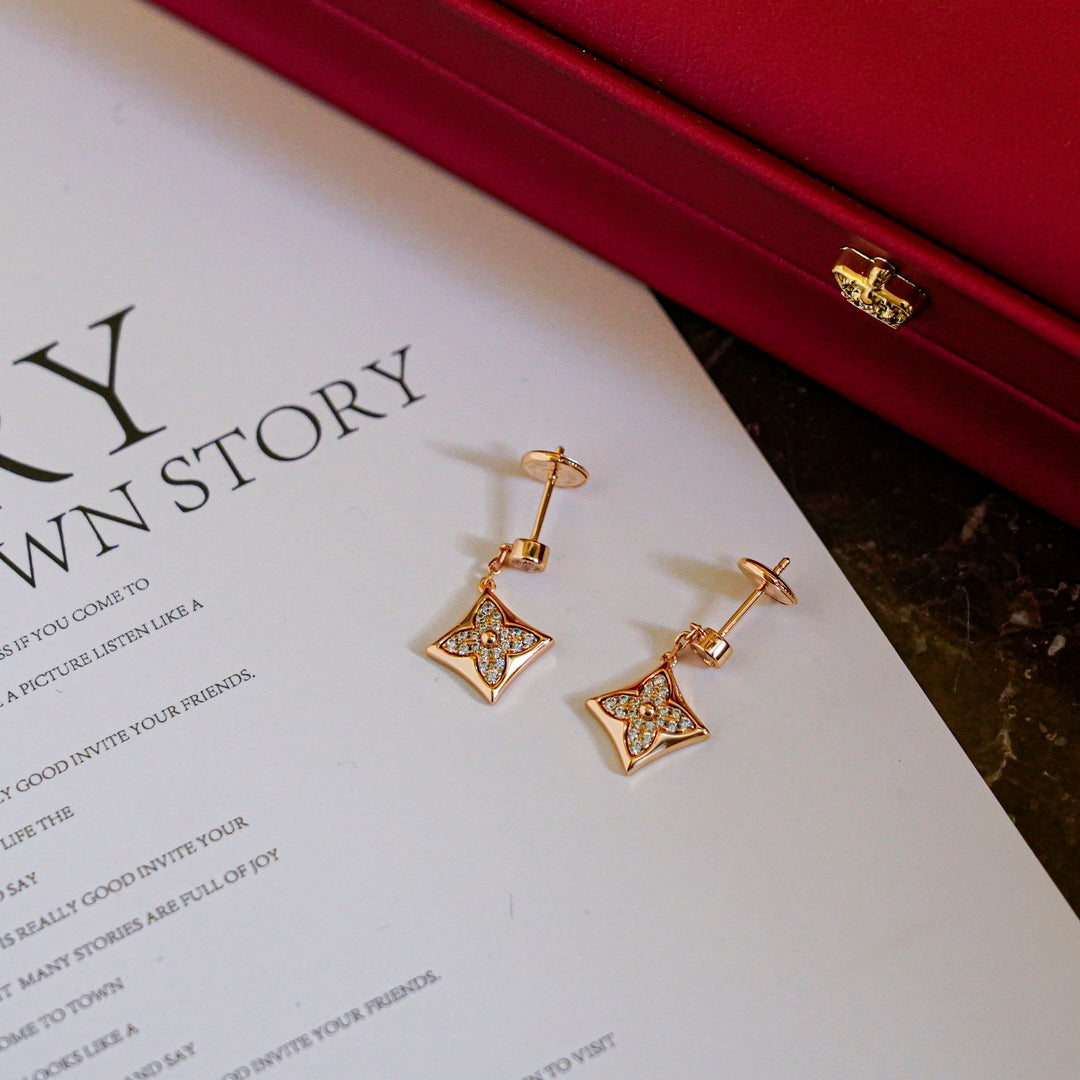 [⭐Novea]STAR DIAMONDS EARRINGS GOLD