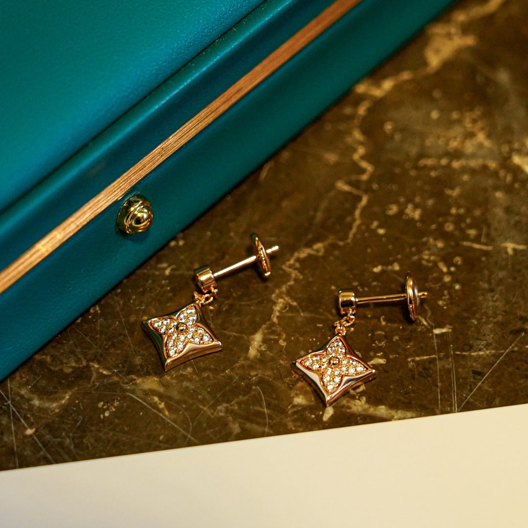 [⭐Novea]STAR DIAMONDS EARRINGS GOLD