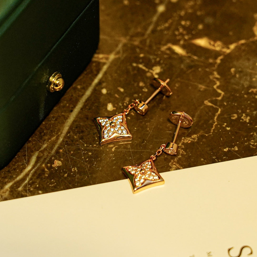 [⭐Novea]STAR DIAMONDS EARRINGS GOLD