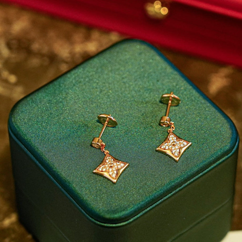 [⭐Novea]STAR DIAMONDS EARRINGS GOLD
