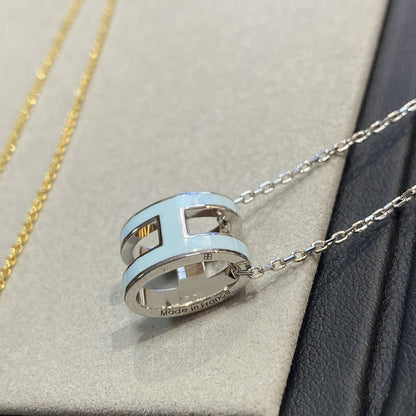 [⭐Novea]POP H LIGHT BLUE NECKLACE