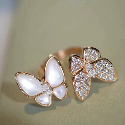[⭐Novea]TWIN BUTTERFLY DIAMOND MOP RING