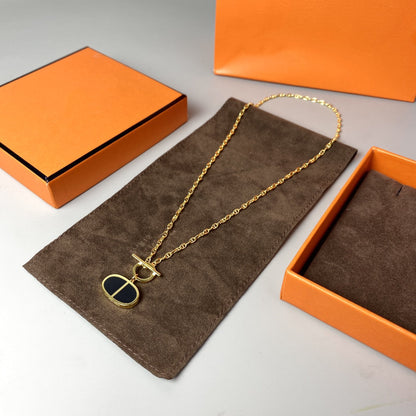 [⭐Novea]CHAINE VERSO BLACK CERAMIC NECKLACE