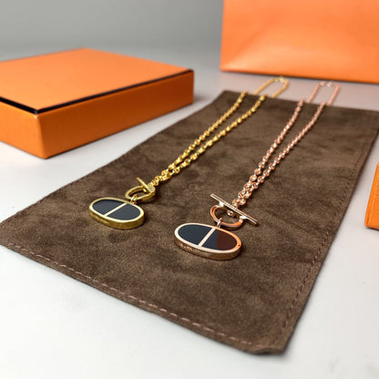 [⭐Novea]CHAINE VERSO BLACK CERAMIC NECKLACE