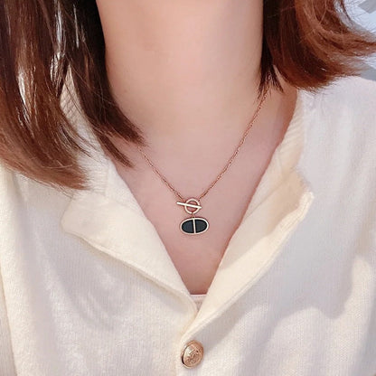 [⭐Novea]CHAINE VERSO BLACK CERAMIC NECKLACE