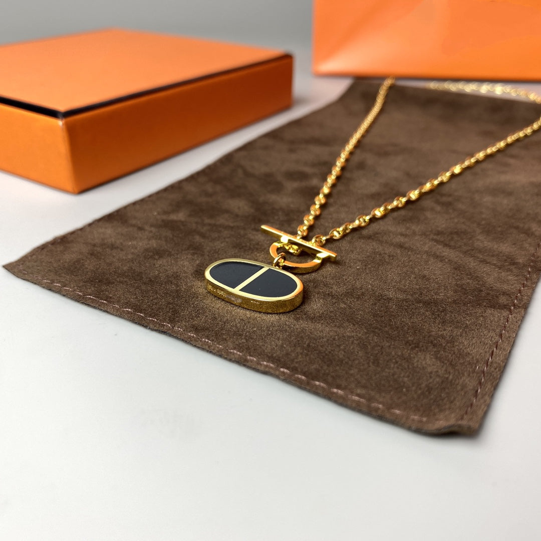 [⭐Novea]CHAINE VERSO BLACK CERAMIC NECKLACE