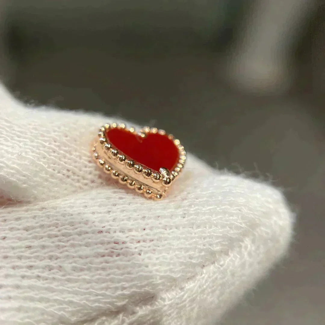 [⭐Novea]HEART CARNELIAN STUD EARRINGS