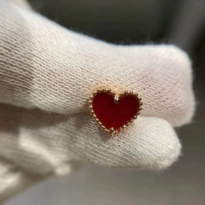[⭐Novea]HEART CARNELIAN STUD EARRINGS