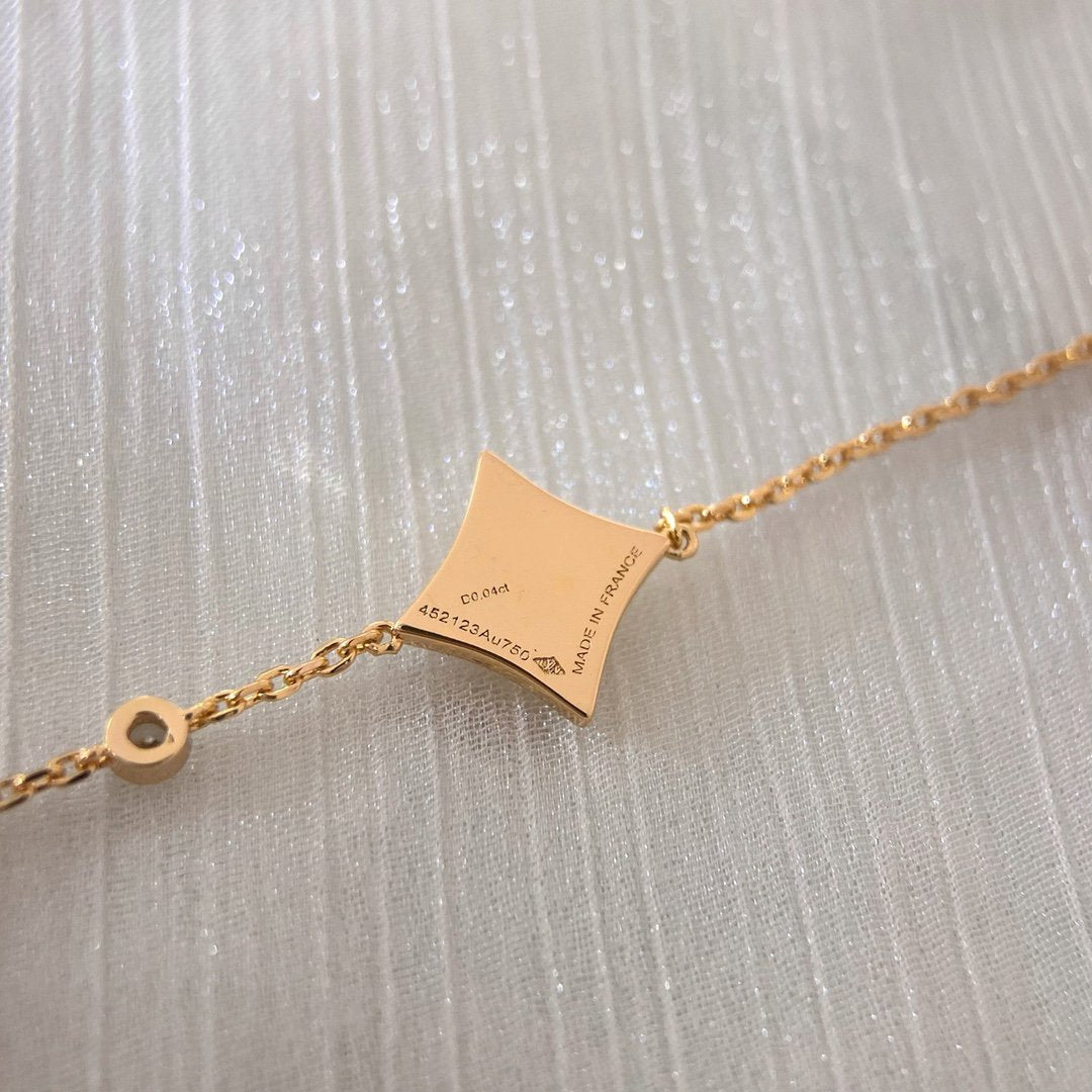 [⭐Novea]COLOR STAR CARNELIAN PINK GOLD DIAMOND BRACELET