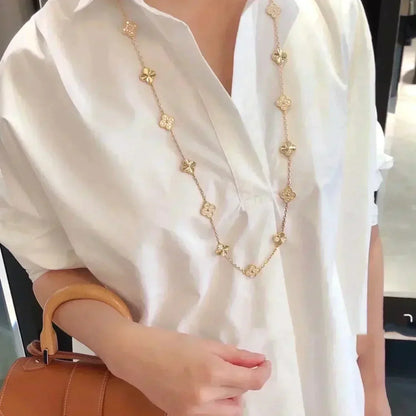 [⭐Novea]CLOVER 20 MOTIFS LASER DIAMOND NECKLACE