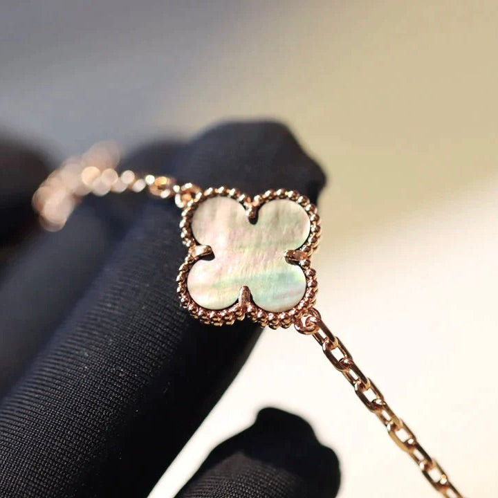 [⭐Novea]CLOVER 20 MOTIFS DARK MOP DIAMOND  NECKLACE