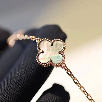 [⭐Novea]CLOVER 20 MOTIFS DARK MOP DIAMOND  NECKLACE