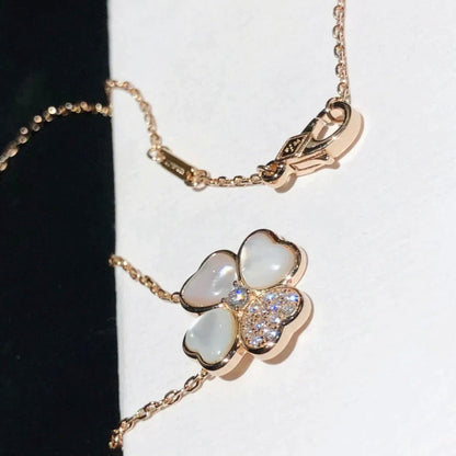 [⭐Novea]CLOVER MOP DIAMOND ROSE GOLD NECKLACE