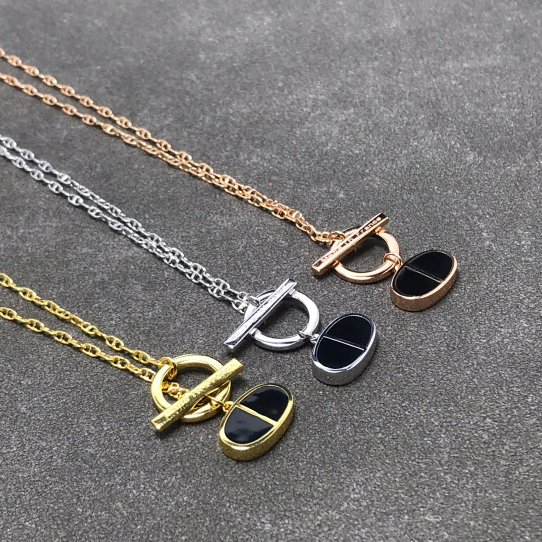 [⭐Novea]CHAINE VERSO BLACK CERAMIC  NECKLACE