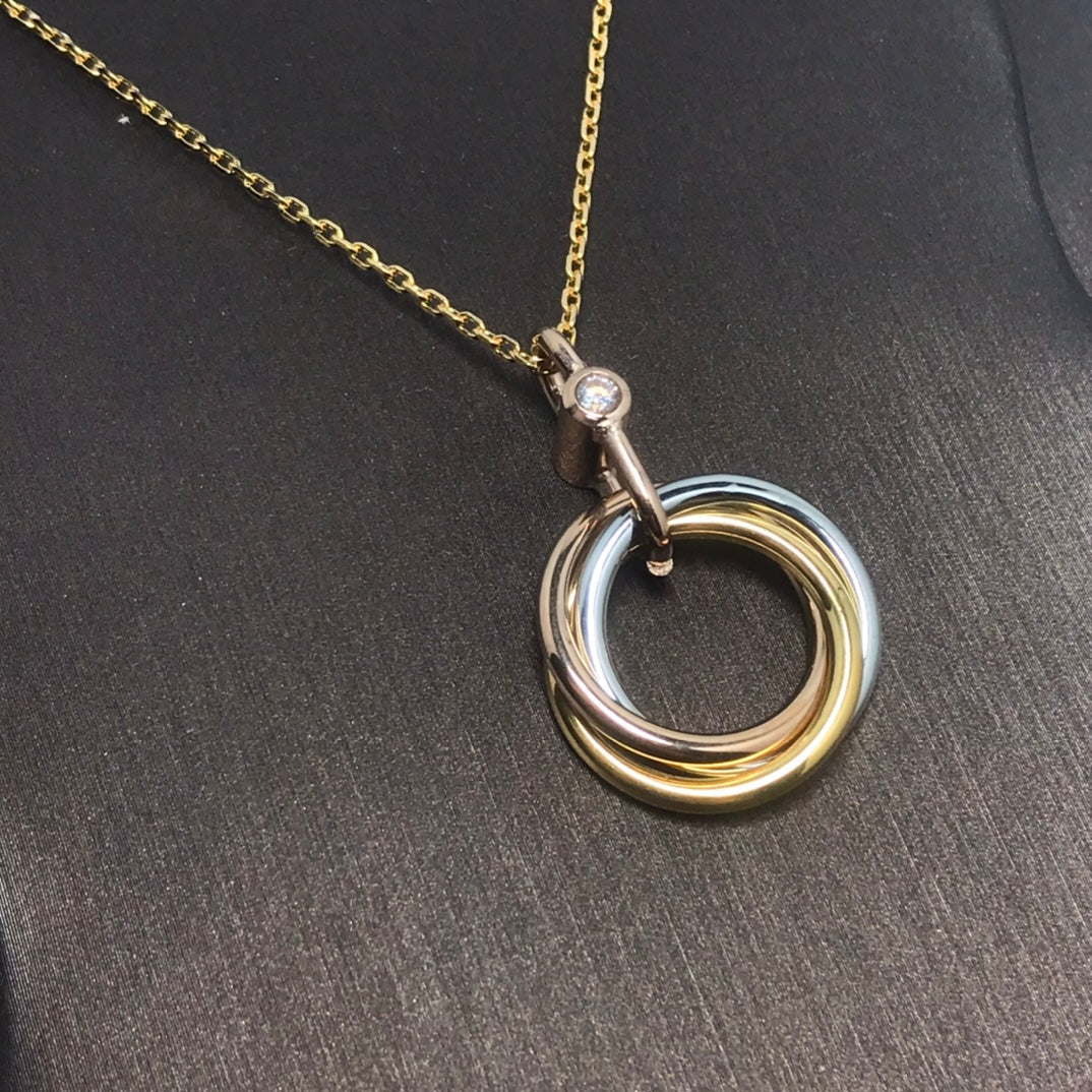 [⭐Novea]TRINITY SILVER GOLD PINK GOLD NECKLACE