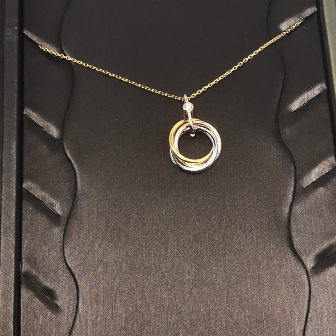 [⭐Novea]TRINITY SILVER GOLD PINK GOLD NECKLACE