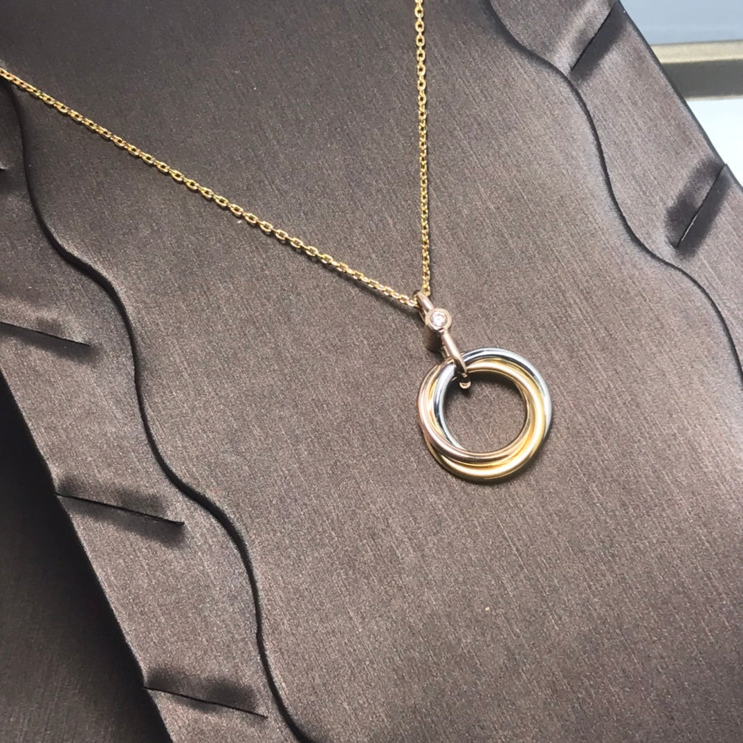 [⭐Novea]TRINITY SILVER GOLD PINK GOLD NECKLACE