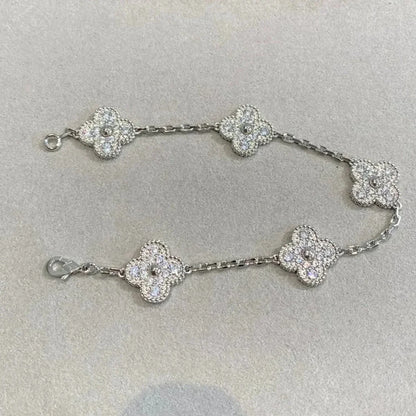 [⭐Novea] CLOVER 5 MOTIF FULL DIAMOND BRACELET COLLECTION