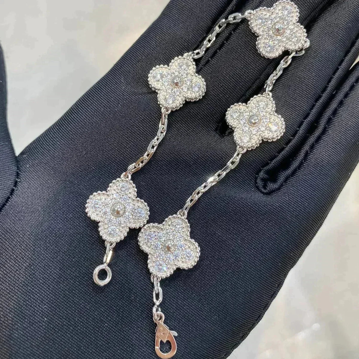 [⭐Novea] CLOVER 5 MOTIF FULL DIAMOND BRACELET COLLECTION