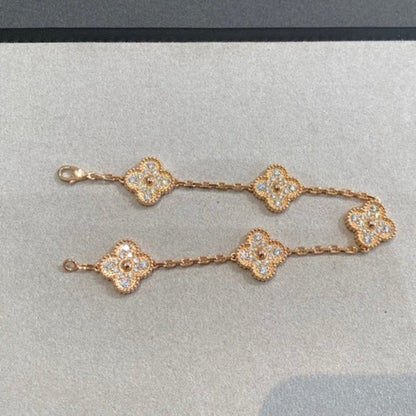 [⭐Novea] CLOVER 5 MOTIF FULL DIAMOND BRACELET COLLECTION