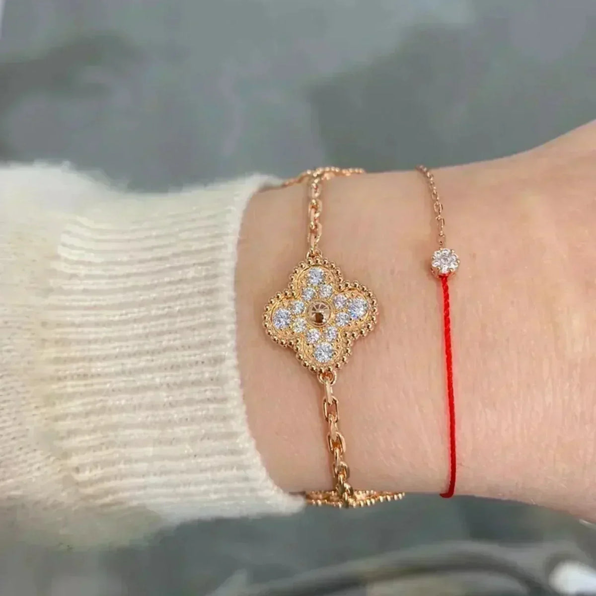 [⭐Novea] CLOVER 5 MOTIF FULL DIAMOND BRACELET COLLECTION