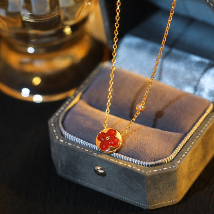 [⭐Novea]SUN PEDANT PINK GOLD 1 DIAMOND NECKLACE