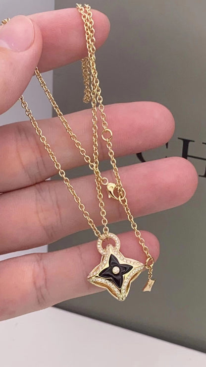 [⭐Novea]STAR PEDANT PINK GOLD DIAMOND NECKLACE