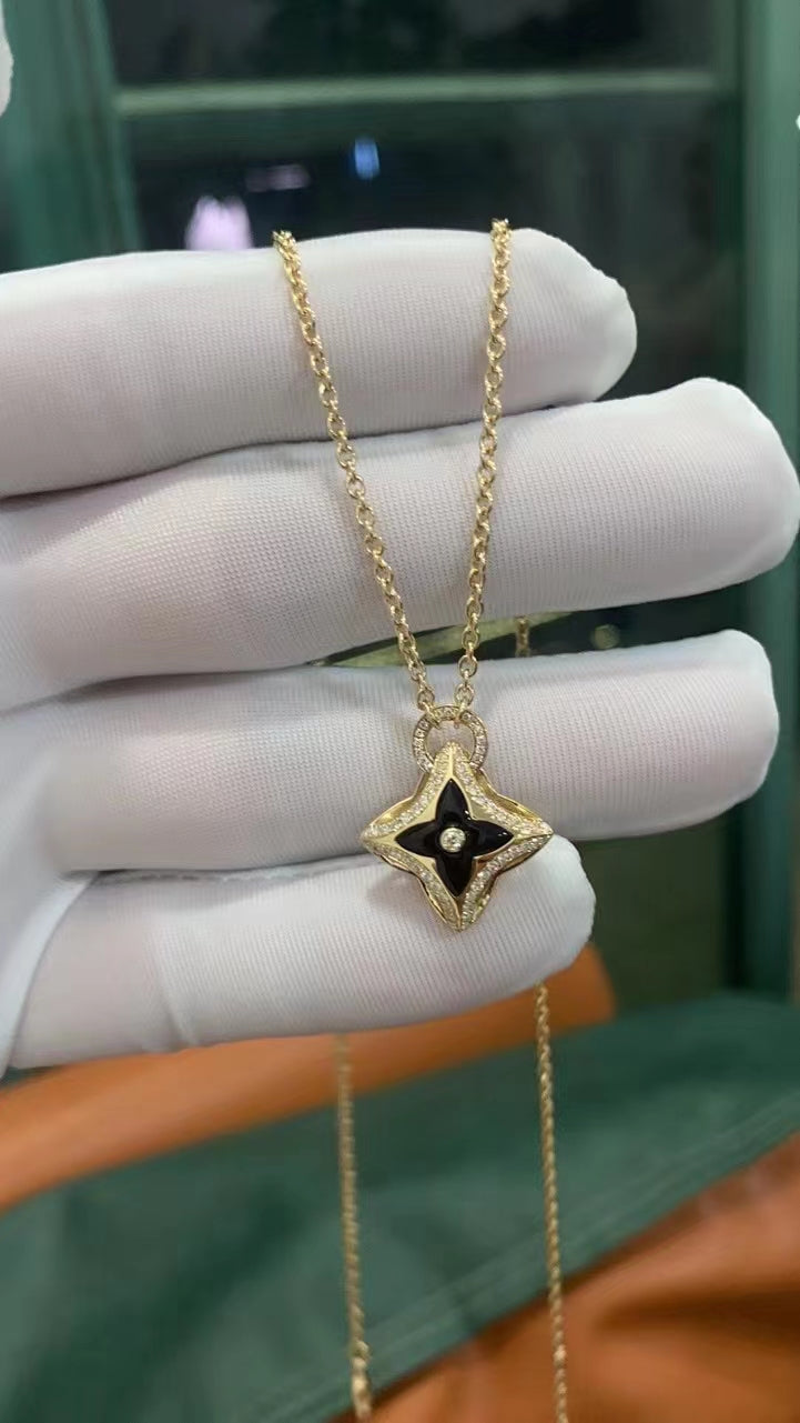 [⭐Novea]STAR PEDANT PINK GOLD DIAMOND NECKLACE