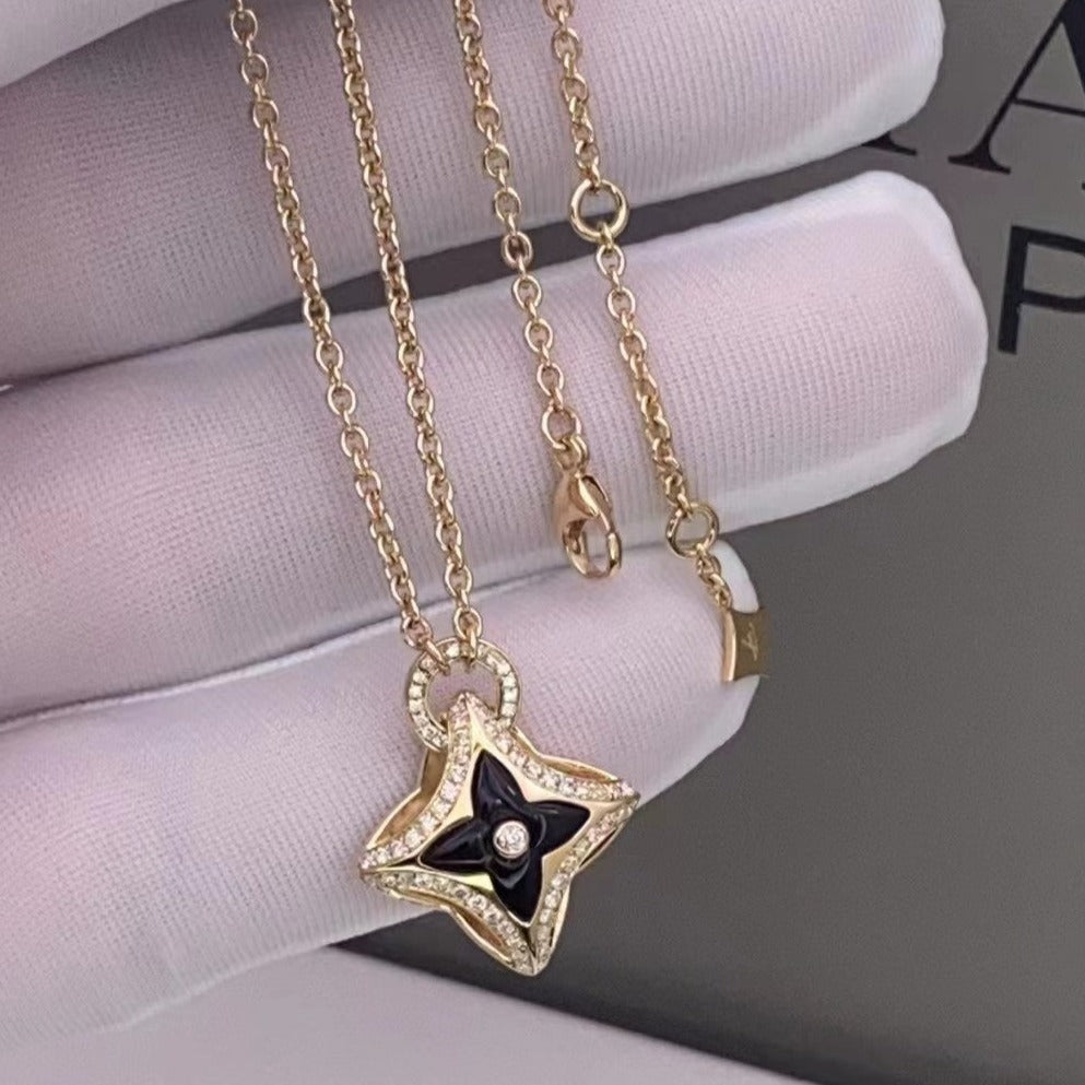 [⭐Novea]STAR PEDANT PINK GOLD DIAMOND NECKLACE