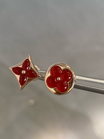 [⭐Novea]STAR AND SUN PINK GOLD CARNELIAN STUD EARRINGS
