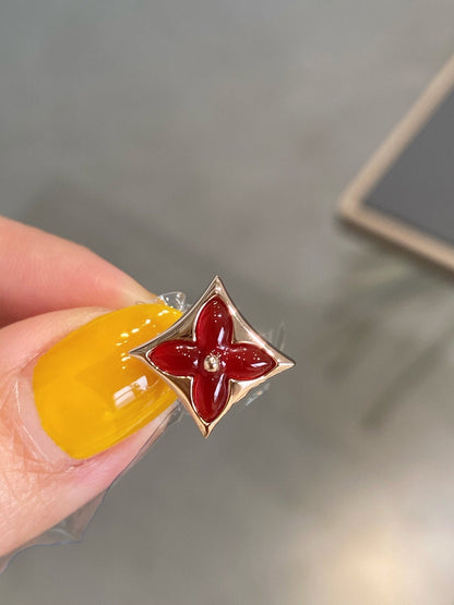 [⭐Novea]STAR AND SUN PINK GOLD CARNELIAN STUD EARRINGS