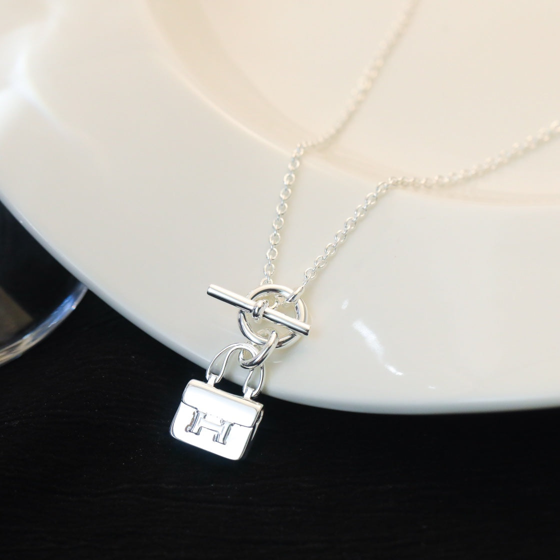 [⭐Novea]POP H PEDANT SILVER NECKLACE