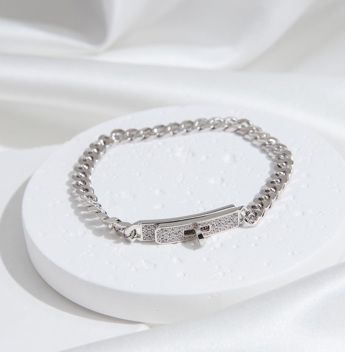 [⭐Novea]KELLY CHAIN SILVER DIAMOND BRACELET